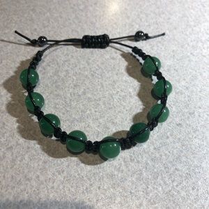 Green aventurine bracelet beaded macrame bracelet adjustable handmade